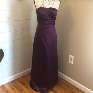 Strapless Bill Levkoff Burgundy Gown